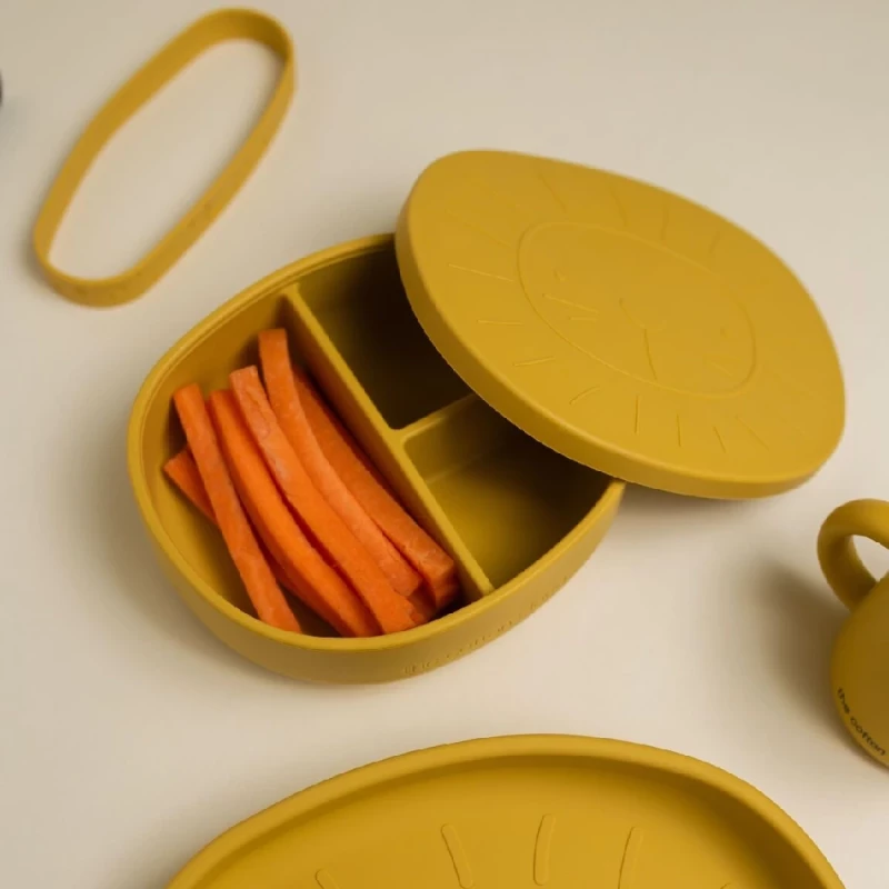 The Cotton Cloud Lunchbox Σιλικόνης Alfie the Lion Mustard