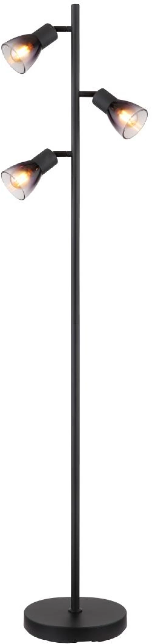 Floor lamp metal black matt, 3x E14 - 54312-3S