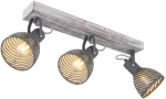 spotlights wood antique white whitewashed, 3x E27 - 54661-3