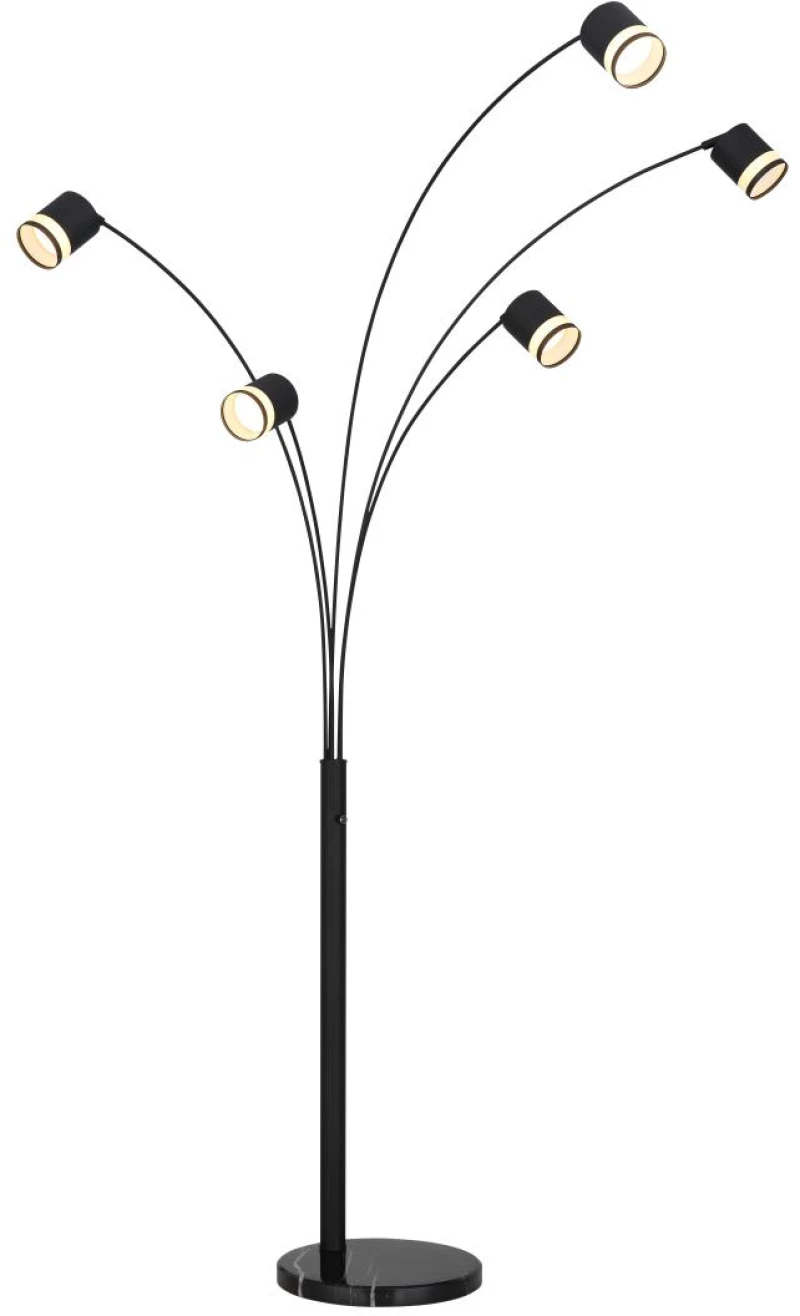 Floor lamp metal black matt, 5x GX53 LED - 57852S