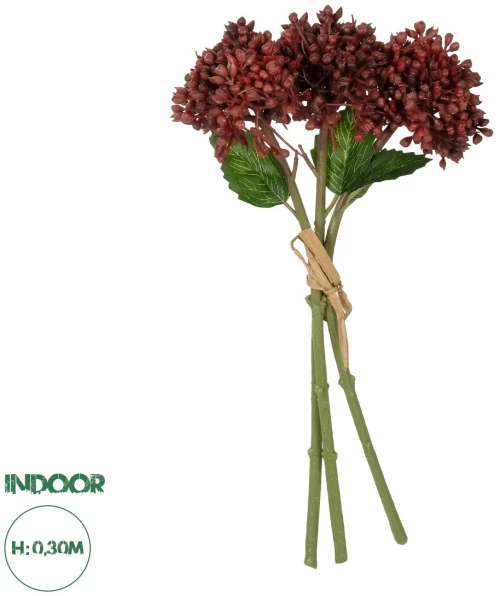 GloboStar® Artificial Garden RED HYACINTH BOUQUET 21353 Τεχνητό Διακοσμητικό Μπουκέτο Κόκκινος Υάκυνθος Y30cm