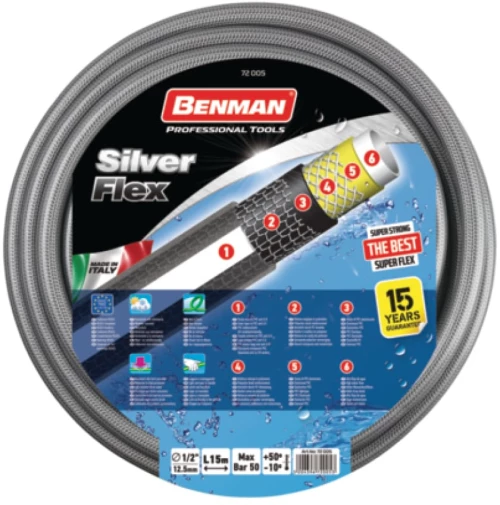 ΛΑΣΤΙΧΟ SILVER FLEX ΡΙΓΑ 1/2"x15m BENMAN 72005