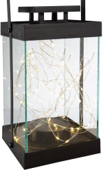 Φανάρι (Led) "Glorie" Sinthetical Μαύρο PU 14x13x30cm (1 τμχ.)