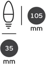 Κεράκι Led E14 9W Θερμό Λευκό VK 03045-134742 E14