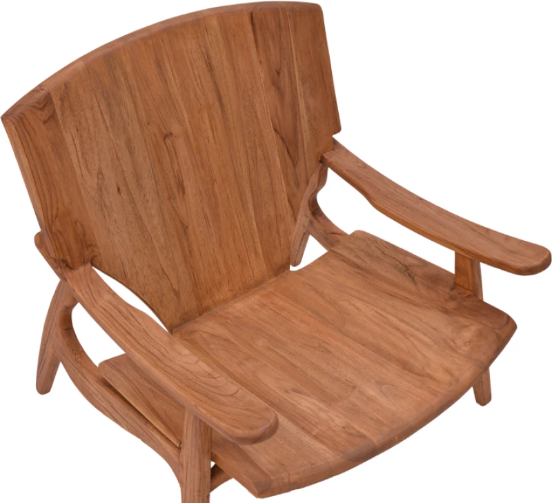 Πολυθρόνα Brazin pakoworld φυσικό teak ξύλο 72x71x77εκ (1 τμχ.)