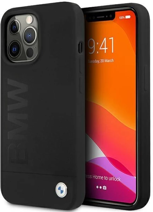 Case BMW BMHCP13LSLBLBK iPhone 13 Pro / 13 6.1" black/black hardcase Silicone Signature Logo