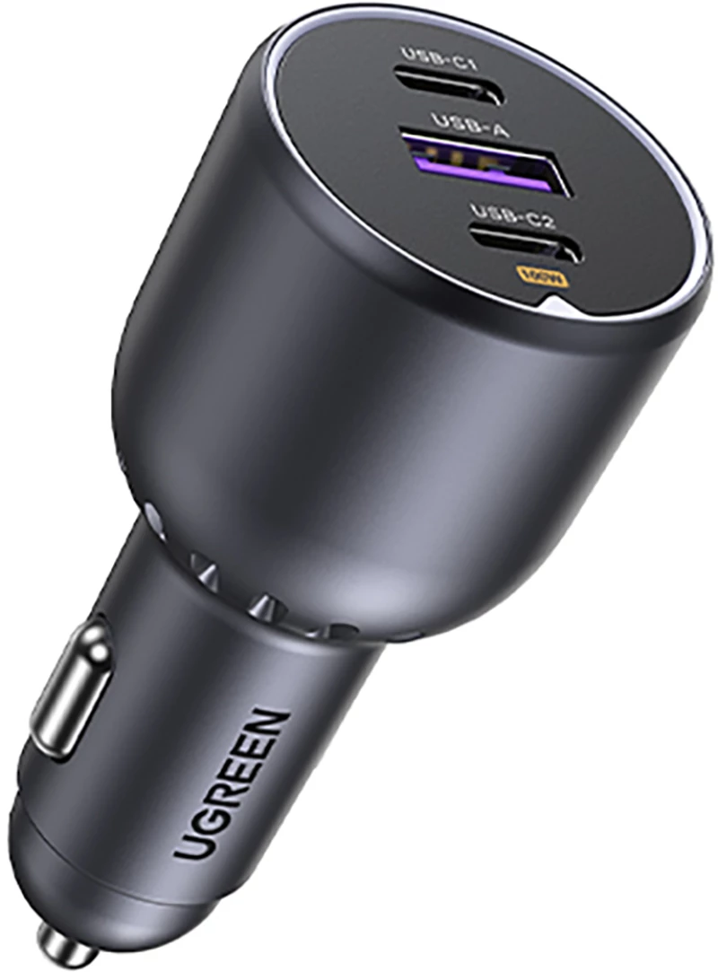 Ugreen EC705 car charger 130W 2x USB-C 1x USB-A - gray