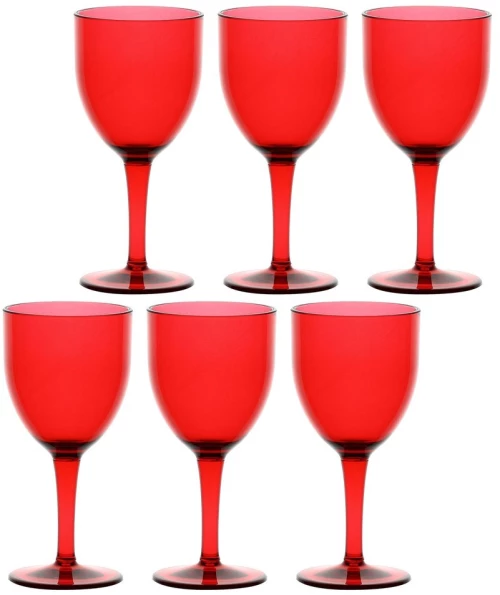 ROSE&TULIPANI FIABA Set of 6 Acrylic Wine Glasses 400 ml, Red