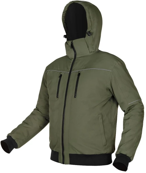 Insulated jacket with hood OUTDOOR, green, size M