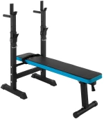 Adjustable straight weight bench with REBEL ACTIVE stands