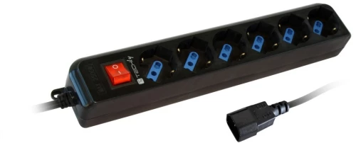 Techly Power Strip 6 Sockets Black with VDE Plug IUPS-PCP-6V