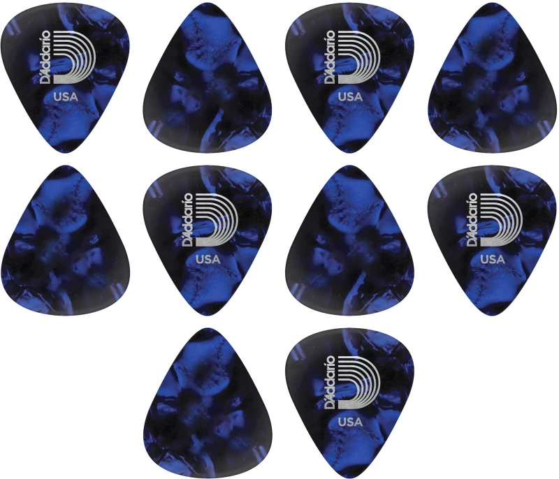 Daddario Classic Celluloid, Blue Pearl - Light, 10-pack