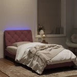 vidaXL Πλαίσιο Κρεβατιού με LED Ροζ 80x200 εκ. Βελούδινο
