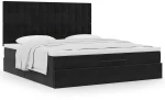 vidaXL Οθωμανικό κρεβάτι με στρώματα Μαύρο 160x200cm Velvet