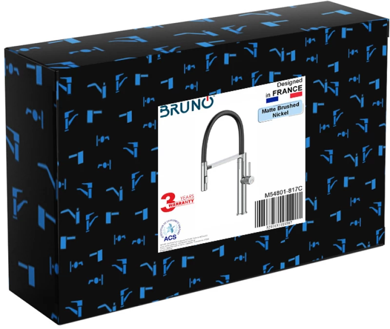 BRUNO μπαταρία πάγκου κουζίνας M54801-817C, αναμεικτική, ασημί