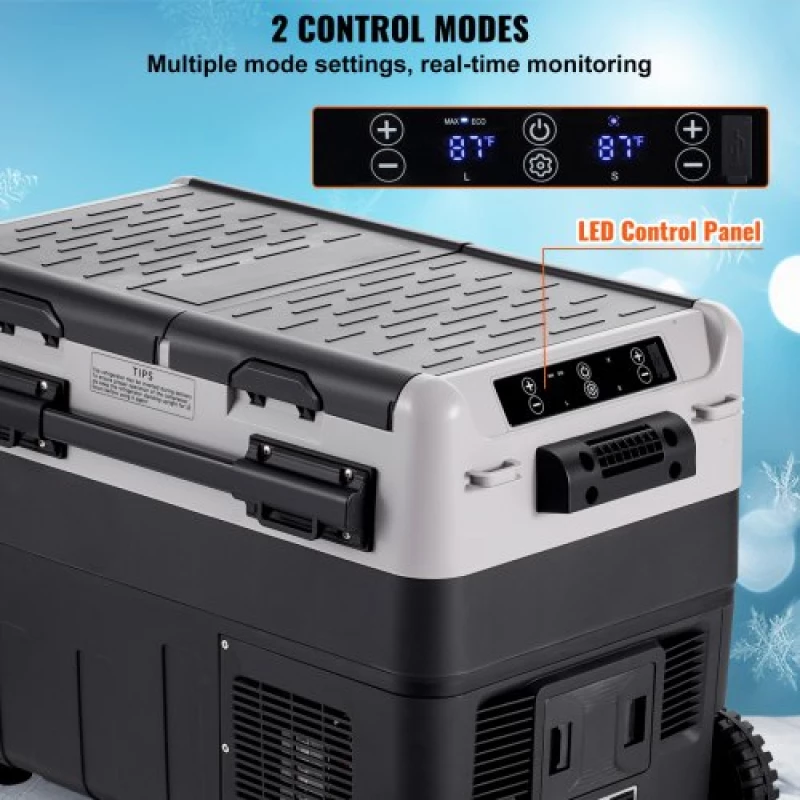 VEVOR Portable Car Refrigerator Freezer Compressor 50 L Dual Zone for Home Car