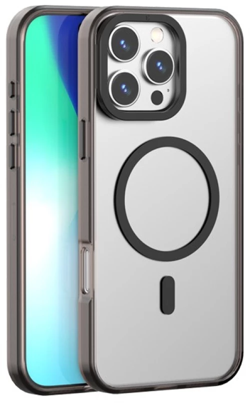 XO K30 iP 16 Pro Max 6,9" TPU + Ακρυλική θήκη τηλεφώνου με μαγνήτη Μαύρο