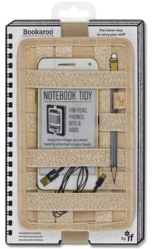 IF Bookaroo Tidy Θήκη Αξεσουάρ Τετραδίου Χρυσή 40907