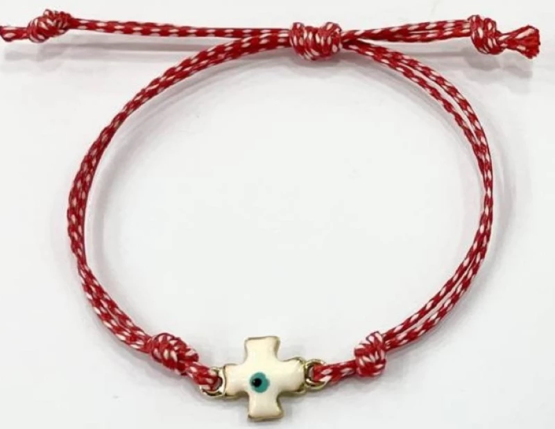 Kostibas 1539-63719, Μάρτης, Σχοινί, Χρυσό με λευκό σταυρό