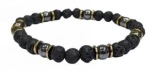 Kostibas 1550-833AG, Βραχιόλι Ανδρικό, Ημιπολύτιμοι λίθοι, Μαύρο