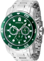 Invicta 47559, Χρονογράφος, Stainless Steel, Με Μπρασελέ, TE, Ασημί
