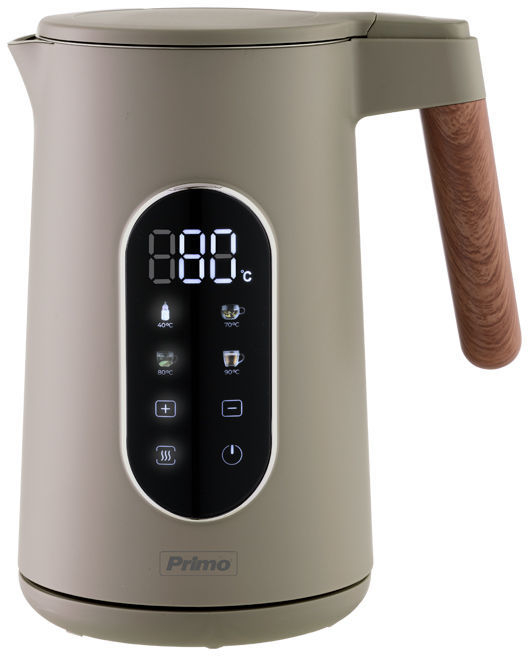 Primo PRCK-40496 Βραστήρας 1.7lt Digital Cool Touch Wooden/Γκρί 2200W