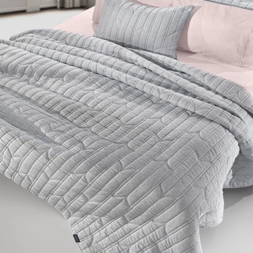 Κουβερλί Aurora (Σετ 2τμχ) Grey Guy Laroche Ημίδιπλο 180x240cm Microfiber