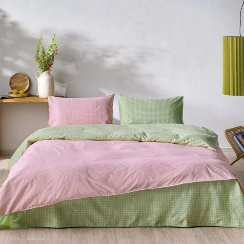 Σεντόνια Zuccero 14 (Σετ 3τμχ) Pink-Green Kentia Ημίδιπλο 190x270cm 100% Βαμβάκι
