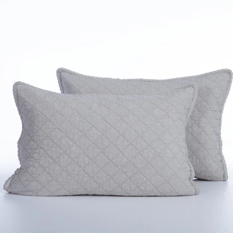 Μαξιλαροθήκες Brunno (Σετ 2τμχ) Silver Nef-Nef Homeware 52 X 72 Βαμβάκι-Πολυέστερ