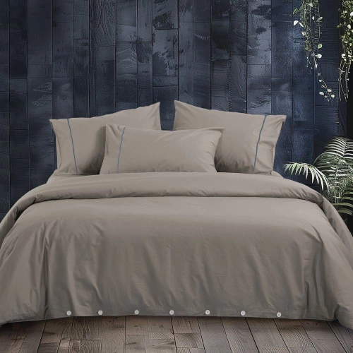 Παπλωματοθήκη Nau Wave Solid (Σετ 3τμχ) Linen Nautica Υπέρδιπλo 240x220cm 100% Βαμβάκι