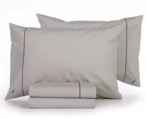 Σεντόνια Nau Wave Solid (Σετ 4τμχ) Linen Nautica Διπλό 200x270cm 100% Βαμβάκι