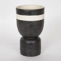 Κασπώ 752-18033 14x14x24cm Black-White Estheti Home Τσιμέντο