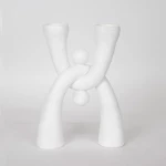 Κηροπήγιο 2 Θέσεων 752-26015 19x6,5x25,5cm White Estheti Home Πολυρεσίνη