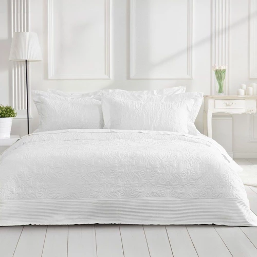 Κουβερλί Harmony (Σετ 3τμχ) White Nima King Size 240x260cm Microfiber