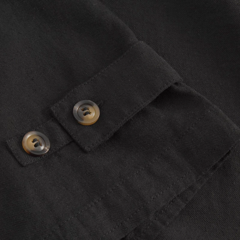 GABBA PETER LINEN LONGSLEEVE SHIRT MEN GABBA ΜΑΥΡΟ (11421-9005)