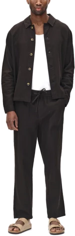 GABBA PETER LINEN LONGSLEEVE SHIRT MEN GABBA ΜΑΥΡΟ (11421-9005)