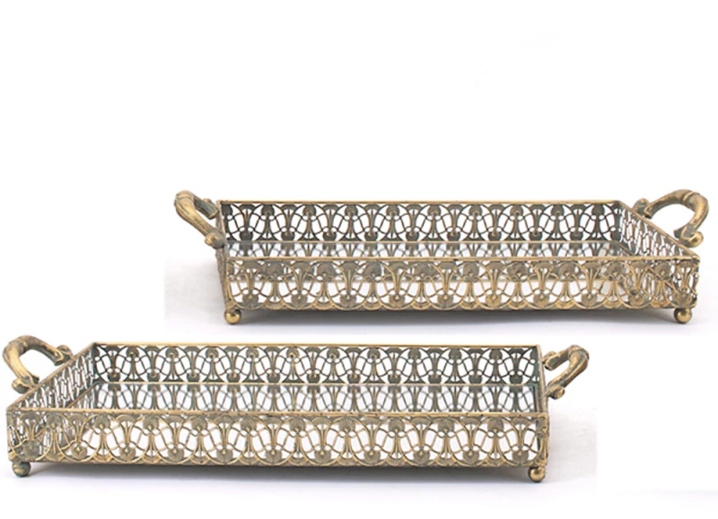 Δίσκοι σετ/2 με καθρέπτη 48. 5x19. 5x9 / 53, 5x24, 5x9cm Zaros 25562 HT623