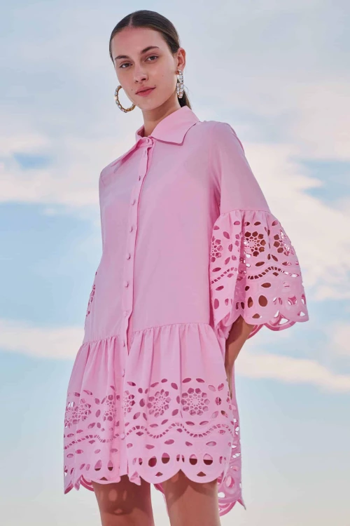 Φόρεμα Mini Ροζ Lace