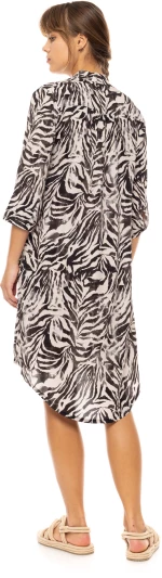 Γυναικείο BEACHWEAR - Pink Label - BLACK LEOPARD - Viscose - 3/4 Μανίκι