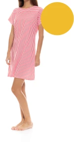 Γυναικείο Νυχτικό Pink Label -   Yellow Stripe - Κοντό - Cotton
