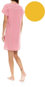 Γυναικείο Νυχτικό Pink Label -   Yellow Stripe - Κοντό - Cotton