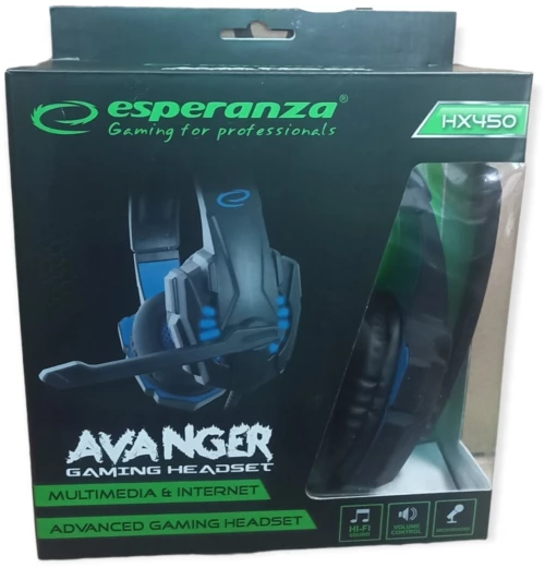 Esperanza Avenger Over Ear Gaming Headset με σύνδεση 3.5mm Μπλε