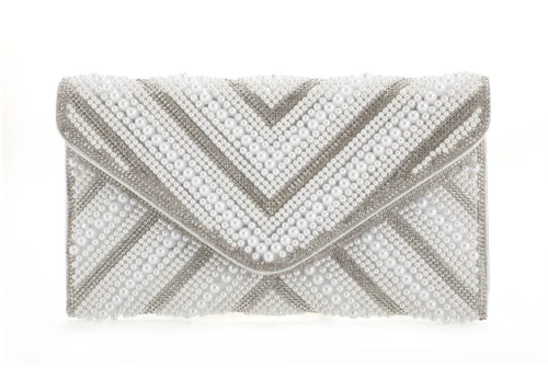 Τσάντα φάκελος clutch MD2433 - Ασπρο
