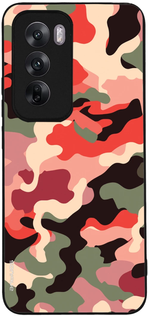 Θήκη Sonique Camouflage Army Series για Oppo Reno12 5G Κόκκινο