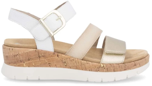 Remonte D2P50-80 Ανατομική Δερμάτινη Πλατφόρμα Μπεζ Χρυσό 4,5cm