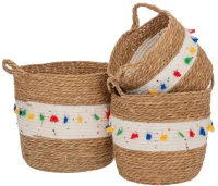 ΣΕΤ 3 ΚΑΛΑΘΙ RATTAN  ΜΕ ΚΡΟΣΙΑ 32Χ29 27Χ25 25Χ22ΕΚ