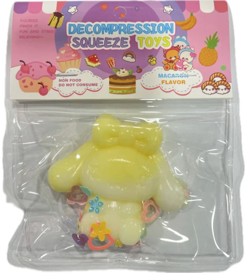 Antistress Pinch Squishy με strass Sanrio Cinnamoroll Κίτρινο 7cm