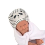 Κούκλα Elegance 26 cm, μωρό σε άσπρο πανί με panda στην κουκούλα Arias Dolls 65378b