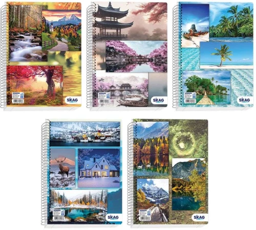 Skag Σπιράλ Τετράδιο Ριγέ Α4 2 Θεμάτων Escape in Nature 303071 (Τυχαία επιλογή σχεδίου)