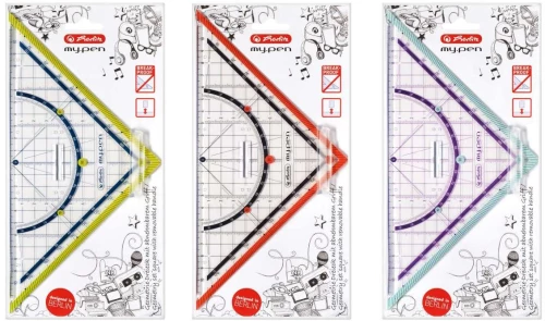 Herlitz Τρίγωνο Γεωμετρίας my.pen Πλαστικό με Λαβή 25cm (Τυχαία επιλογή χρώματος)